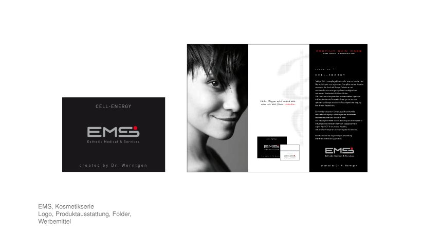 EMS, Kosmetikserie - Logo, Produktausstattung, Folder, Werbemittel